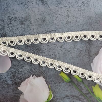 Quality Soft Cotton Thread Water Soluble Embroidery Lace Trim, Continuous Loop Fringe Decorative Lace Edging for Fashion Apparel factory