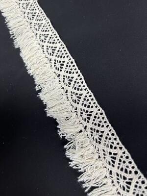 Quality 100% Cotton Tassel Lace Trim, 4.5cm Width Hollow Crochet Fringe Lace Border for Dress, Skirt, Home Textile DIY Decoration factory