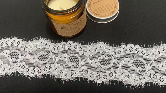 Quality Eyelash Lace 7cm Non Stretch Lightweight Scalloped Lace Trim for Wedding and Lingerie factory