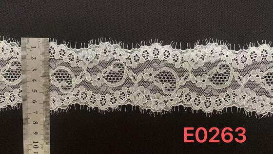 Quality Eyelash Lace 7cm Non Stretch Lightweight Scalloped Lace Trim for Wedding and Lingerie factory