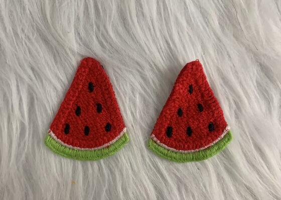 Quality Colorful Imitate Handmade Fruit patches Watermelon Strawberry Pineapple Peach Carrot  Cute Fruit Motif Imitation Handmade Applique Patches for Kids Garment Accessories factory
