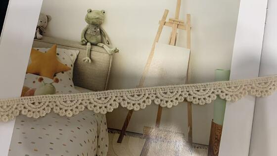 Quality 1.5cm Cotton Water Soluble Lace Trim with Scalloped Edge Soft Lightweight for Dress Lingerie Decoration factory