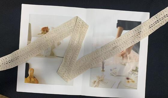Quality 4cm Width Cotton Lace Trim with Multi-layer Hollow Pattern and Soft Cotton Material for Dress and Home Textile Decoration factory