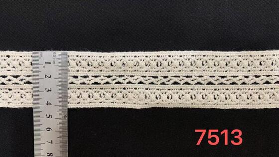 Quality 4cm Width Cotton Lace Trim with Multi-layer Hollow Pattern and Soft Cotton Material for Dress and Home Textile Decoration factory