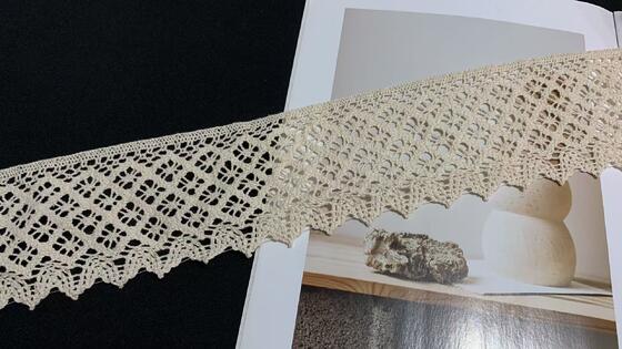 Quality 8cm Crochet Cotton Lace Trim  Hollow Crochet Cotton Lace Ribbon Knitted Lace Edging for Garment Home Textile Decoration factory