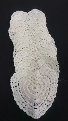 Quality Heart Shape Crochet Cotton Patch, Hollow Out Cotton Lace Motif for Garment Decoration & Coaster DIY factory