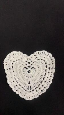 Quality Heart Shape Crochet Cotton Patch, Hollow Out Cotton Lace Motif for Garment Decoration & Coaster DIY factory