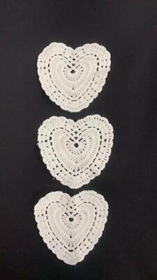 Quality Heart Shape Crochet Cotton Patch, Hollow Out Cotton Lace Motif for Garment Decoration & Coaster DIY factory