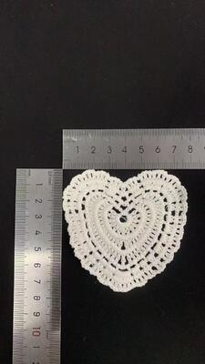 Quality Heart Shape Crochet Cotton Patch, Hollow Out Cotton Lace Motif for Garment Decoration & Coaster DIY factory