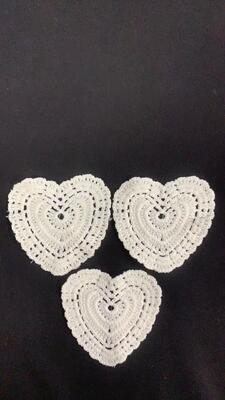 Quality Heart Shape Crochet Cotton Patch, Hollow Out Cotton Lace Motif for Garment Decoration & Coaster DIY factory