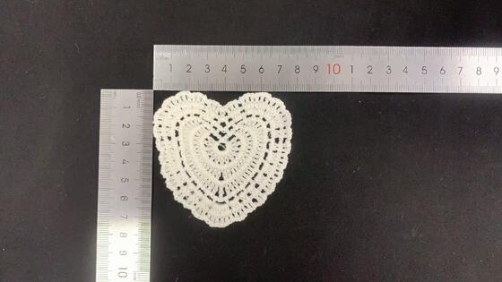 Quality Heart Shape Crochet Cotton Patch, Hollow Out Cotton Lace Motif for Garment Decoration & Coaster DIY factory