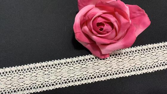 Quality 5cm Cotton Crochet Lace Trim with Elegant Hollow Woven Texture Soft Breathable and Sturdy for Garment Decoration factory