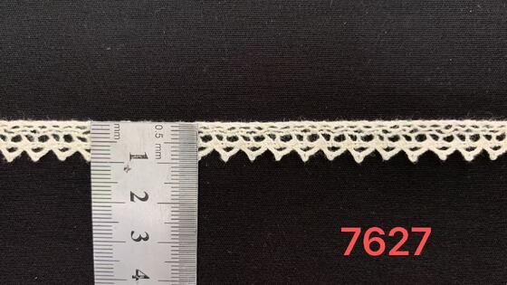 Quality 1cm Width Cotton Crochet Lace Trim with Delicate Pointed Scallop Edge and Soft Hand Feel for Garment Hem Trimming factory