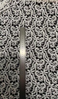 Quality White Milk Yarn Water‑Soluble Embroidery Fabric,Geometric Floral Hollow  Lace Fabric Hollow Embroidery for Dress & Wedding factory