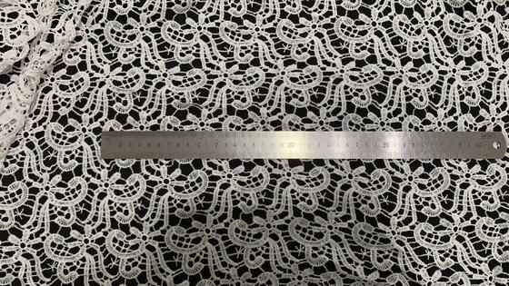 Quality White Milk Yarn Water‑Soluble Embroidery Fabric,Geometric Floral Hollow  Lace Fabric Hollow Embroidery for Dress & Wedding factory