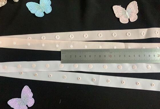 Quality Baby Garment Snap button Tape, Polyester/nylon Press‑Stud Ribbon for Infant Wear & Coat factory
