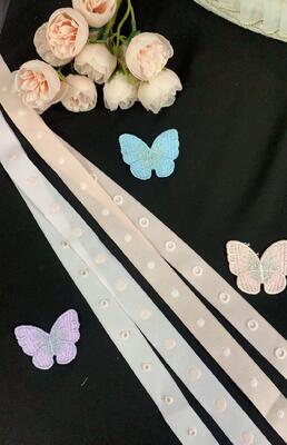 Quality Baby Garment Snap button Tape, Polyester/nylon Press‑Stud Ribbon for Infant Wear & Coat factory