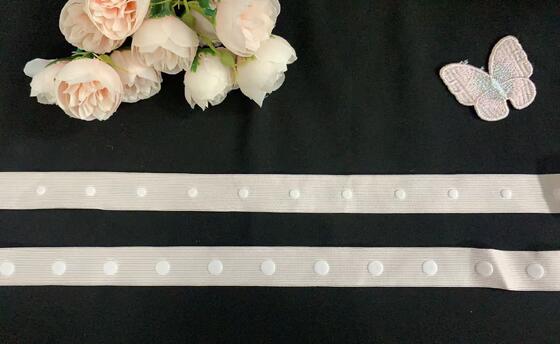 Quality Baby Garment Snap button Tape, Polyester/nylon Press‑Stud Ribbon for Infant Wear & Coat factory