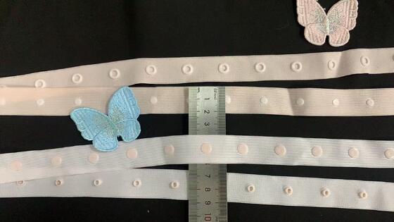 Quality Baby Garment Snap button Tape, Polyester/nylon Press‑Stud Ribbon for Infant Wear & Coat factory