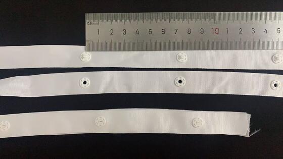 Quality Factory wholesaler 30*30mm/75*75mm Polyester /nylon Snap Button Tape for Baby Infant Wear and  Jacket  factory