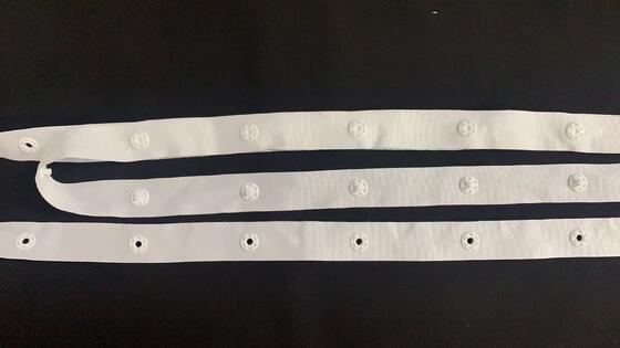 Quality Factory wholesaler 30*30mm/75*75mm Polyester /nylon Snap Button Tape for Baby Infant Wear and  Jacket  factory