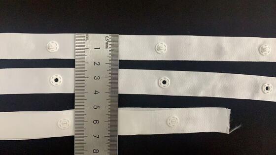Quality Factory wholesaler 30*30mm/75*75mm Polyester /nylon Snap Button Tape for Baby Infant Wear and  Jacket  factory