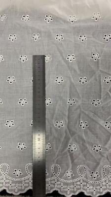 Quality Cotton Eyelet Cutwork Fabric, All‑Over Floral Embroidery with Decorative Scalloped Edge for Dress Sewing factory