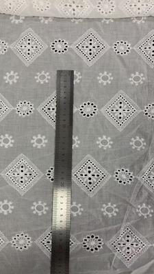 Quality Vintage Diamond Sunflower Eyelet Cutwork Cotton Fabric, Breathable Hollow Embroidery Fabric for Blouse Skirt factory