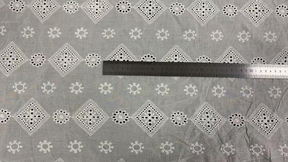 Quality Vintage Diamond Sunflower Eyelet Cutwork Cotton Fabric, Breathable Hollow Embroidery Fabric for Blouse Skirt factory