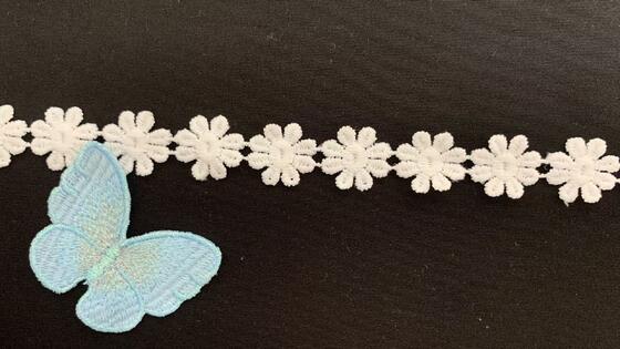 Quality Milk Yarn Chemistry Lace Trim with Connected Daisy Motifs Soft Lightweight Hollow Strip Fine Workmanship Smooth Touch Suitable for Dress Lingerie and Home Textile Various Handmade Accessory Trimming factory