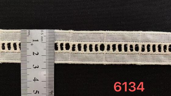 Quality CHICKEN Cotton Eyelet Ladder Lace Trim, Hollow Cut‑Out Stair‑Step Embroidered Lace for Garment Sewing Decoration factory