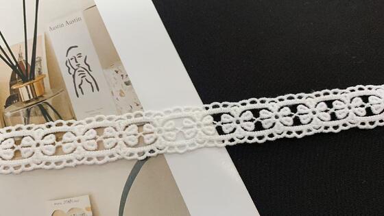 Quality Milk Yarn Chemical Lace Trim 2cm Width Water-soluble with Repeated Bowknot Pattern for Wholesale Lace Accessory factory