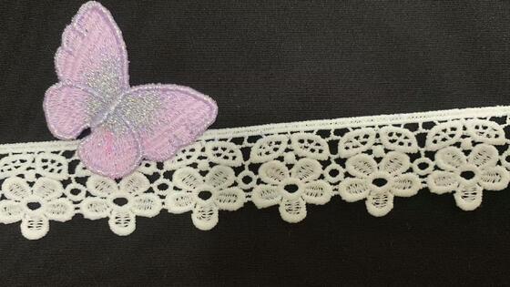 Quality White Polyester Water‑Soluble Lace Trim, Small Floral Embroidered Scalloped Lace for Sewing Apparel & Home Decor factory