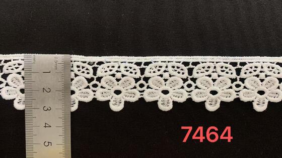 Quality White Polyester Water‑Soluble Lace Trim, Small Floral Embroidered Scalloped Lace for Sewing Apparel & Home Decor factory