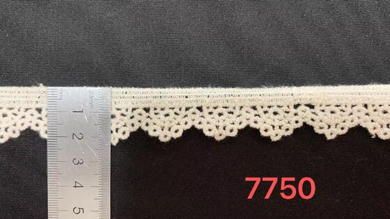 Quality Custom Design Cotton Embroidery Lace with Scalloped Edge and 2.3cm Width for Wedding Dresses factory