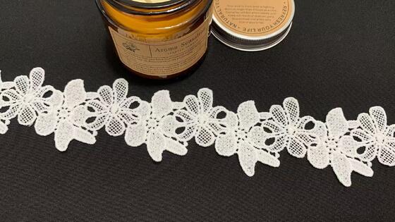 Quality 4.5cm Skin-Friendly Milk Silk Floral Lace Ribbon with High Drape and Scalloped Edge for Dresses and Home Decor factory