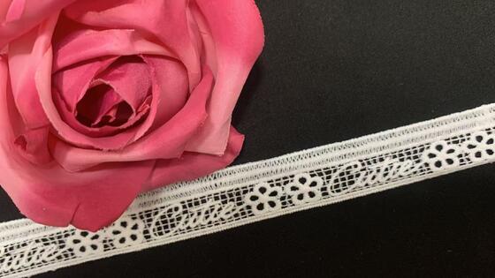 Quality 2.5cm Width Milk Yarn Water Soluble Lace Trim with Special Letter Jacquard Mesh Design and Fine Soft Texture for Fashion Apparel factory
