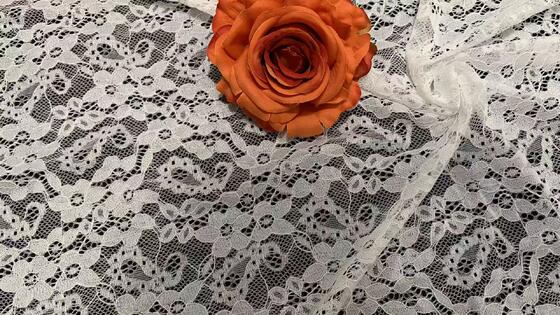 Quality Soft Breathable Floral Lace Fabric with Intricate Flower Pattern Lightweight for Dresses and Lingerie factory