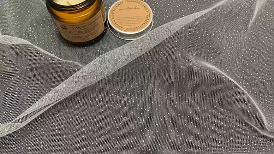 Quality Glittering Mesh Fabric with Shiny Tiny Dot Pattern Soft Stretch Lightweight Material for Lingerie and Party Dresses factory