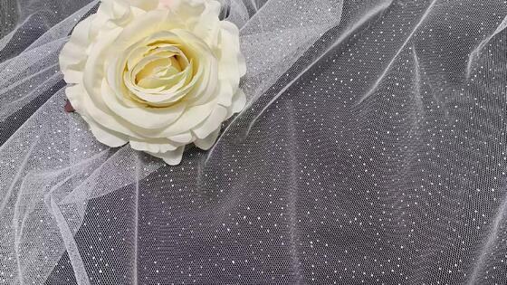 Quality Glittering Mesh Fabric with Shiny Tiny Dot Pattern Soft Stretch Lightweight Material for Lingerie and Party Dresses factory
