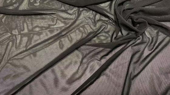 Quality Black Sheer Soft Lightweight Breathable Plain Solid Mesh Fabric for Lingerie Dress Lining and Garment Decoration factory