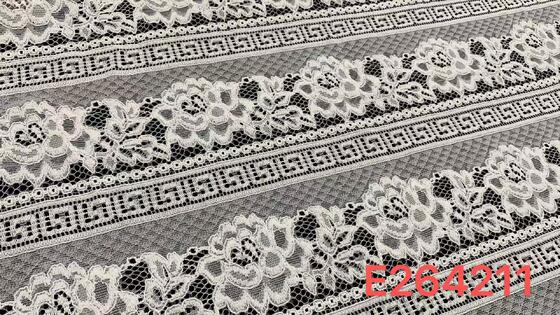 Quality Soft Elastic Nylon Spandex Lace Trim with Mixed Geometric and Big Floral Patterns for Dress Lingerie and Garment Edge Decoration factory