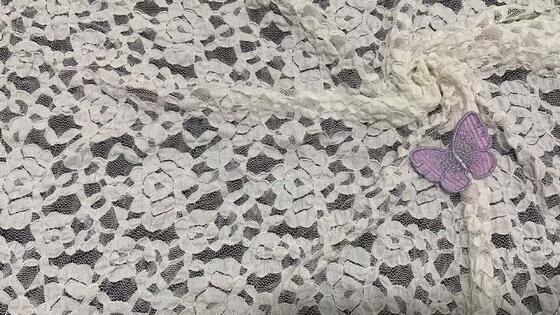 Quality Stretchy Floral Nylon Lace Fabric, Vintage Flower Pattern Soft Mesh Lace for Dress Lingerie Garment Sewing factory