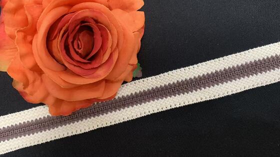 Quality 3cm Width Zigzag Braided Woven Trim Two Tone Textile Tape for Apparel Hemming and Handcraft factory