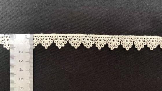 Quality Premium Cotton Water Soluble Lace Trim with Scalloped Edge and Customizable Length for Bridal Gowns factory