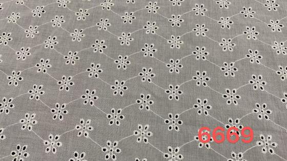 Quality Cotton Chicken Embroidery Lace Fabric with Small Flower Motifs Fine Hollow Embroidery Soft Breathable Lightweight for Dresses and Home Textiles factory