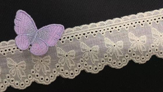 Quality Cotton Chicken Lace Trim with Delicate Bow Embroidery Wavy Scalloped Borders and Neat Hollow Eyelet Details for Garment Trimming factory