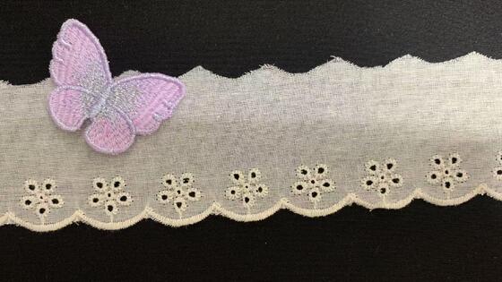 Quality 5.5cm Width Cotton Chicken Lace Trim with Small Floral Embroidery and Wavy Scallop Edge for Garment Trimming factory