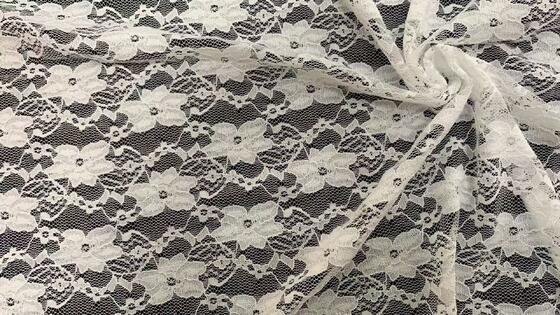Quality Stretchy Nylon Spandex Lace Fabric with Large Blooming Floral Motifs and Breathable Mesh for Dresses and Lingerie factory