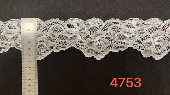 Quality Scalloped Edge Spandex Nylon Blend Floral Stretch Lace Trim for Middle Eastern Design factory
